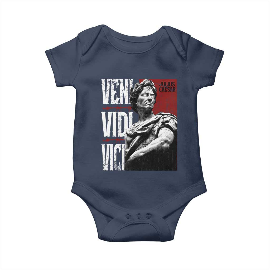 Julius Caesar Baby Onesie Veni Vidi Vici Latin Roman History TS09 Navy Print Your Wear