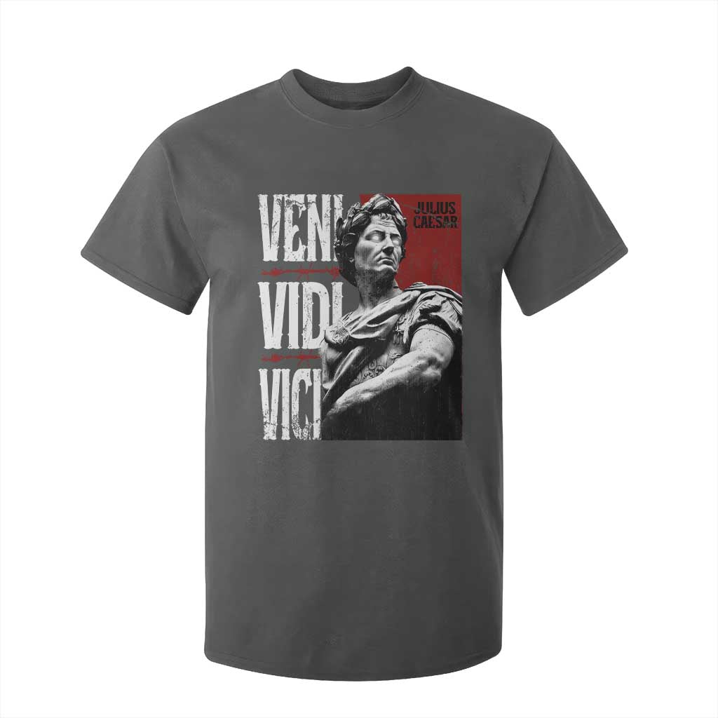 Julius Caesar T Shirt For Kid Veni Vidi Vici Latin Roman History TS09 Dark Heather Print Your Wear