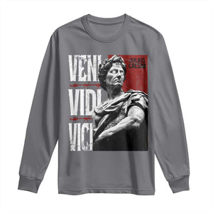 Julius Caesar Long Sleeve Shirt Veni Vidi Vici Latin Roman History TS09 Charcoal Print Your Wear