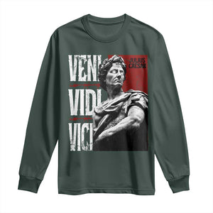 Julius Caesar Long Sleeve Shirt Veni Vidi Vici Latin Roman History TS09 Dark Forest Green Print Your Wear