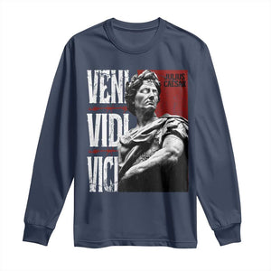 Julius Caesar Long Sleeve Shirt Veni Vidi Vici Latin Roman History TS09 Navy Print Your Wear