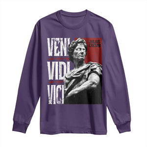 Julius Caesar Long Sleeve Shirt Veni Vidi Vici Latin Roman History TS09 Purple Print Your Wear