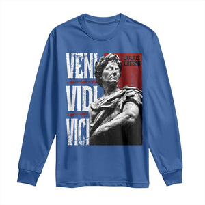 Julius Caesar Long Sleeve Shirt Veni Vidi Vici Latin Roman History TS09 Royal Blue Print Your Wear