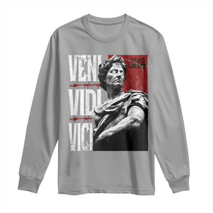 Julius Caesar Long Sleeve Shirt Veni Vidi Vici Latin Roman History TS09 Sport Gray Print Your Wear