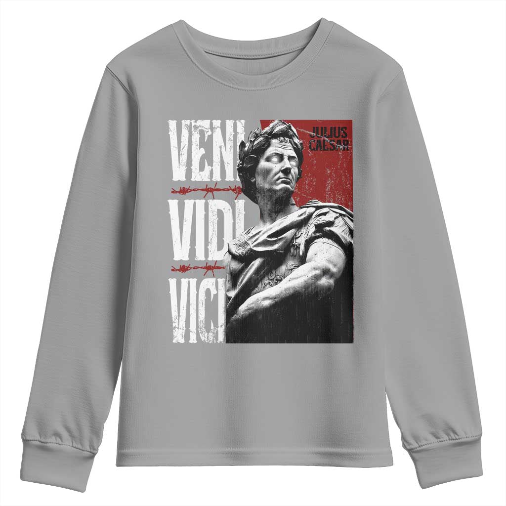 Julius Caesar Youth Sweatshirt Veni Vidi Vici Latin Roman History TS09 Sport Gray Print Your Wear
