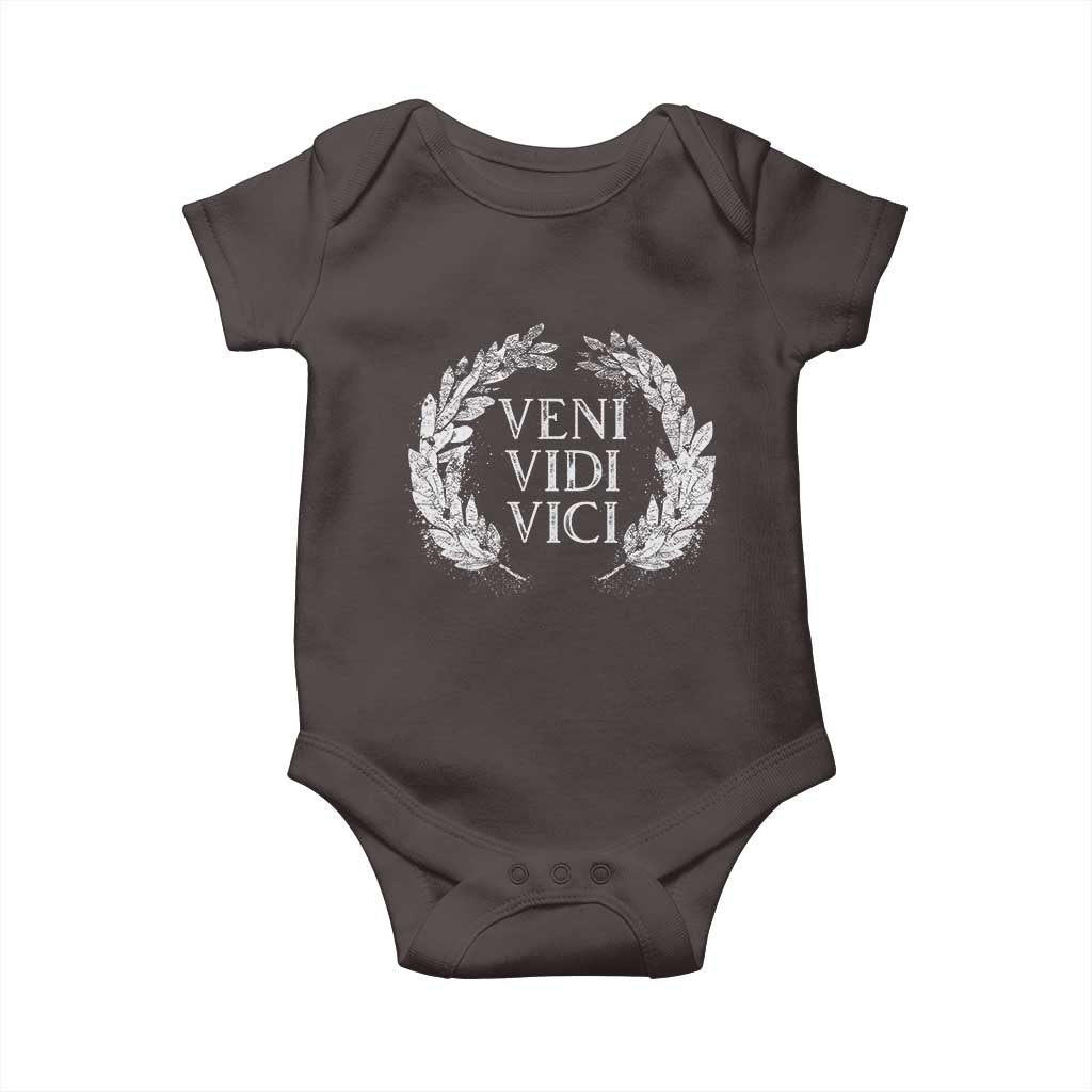 Julius Caesar Veni Vidi Vici Baby Onesie Latin Roman History TS09 Dark Chocolate Print Your Wear