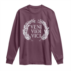 Julius Caesar Veni Vidi Vici Long Sleeve Shirt Latin Roman History TS09 Maroon Print Your Wear