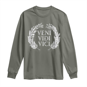 Julius Caesar Veni Vidi Vici Long Sleeve Shirt Latin Roman History TS09 Military Green Print Your Wear