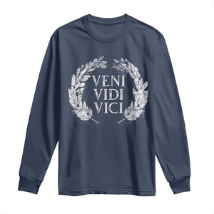 Julius Caesar Veni Vidi Vici Long Sleeve Shirt Latin Roman History TS09 Navy Print Your Wear