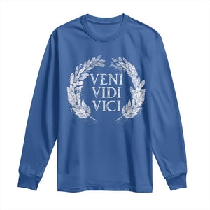 Julius Caesar Veni Vidi Vici Long Sleeve Shirt Latin Roman History TS09 Royal Blue Print Your Wear