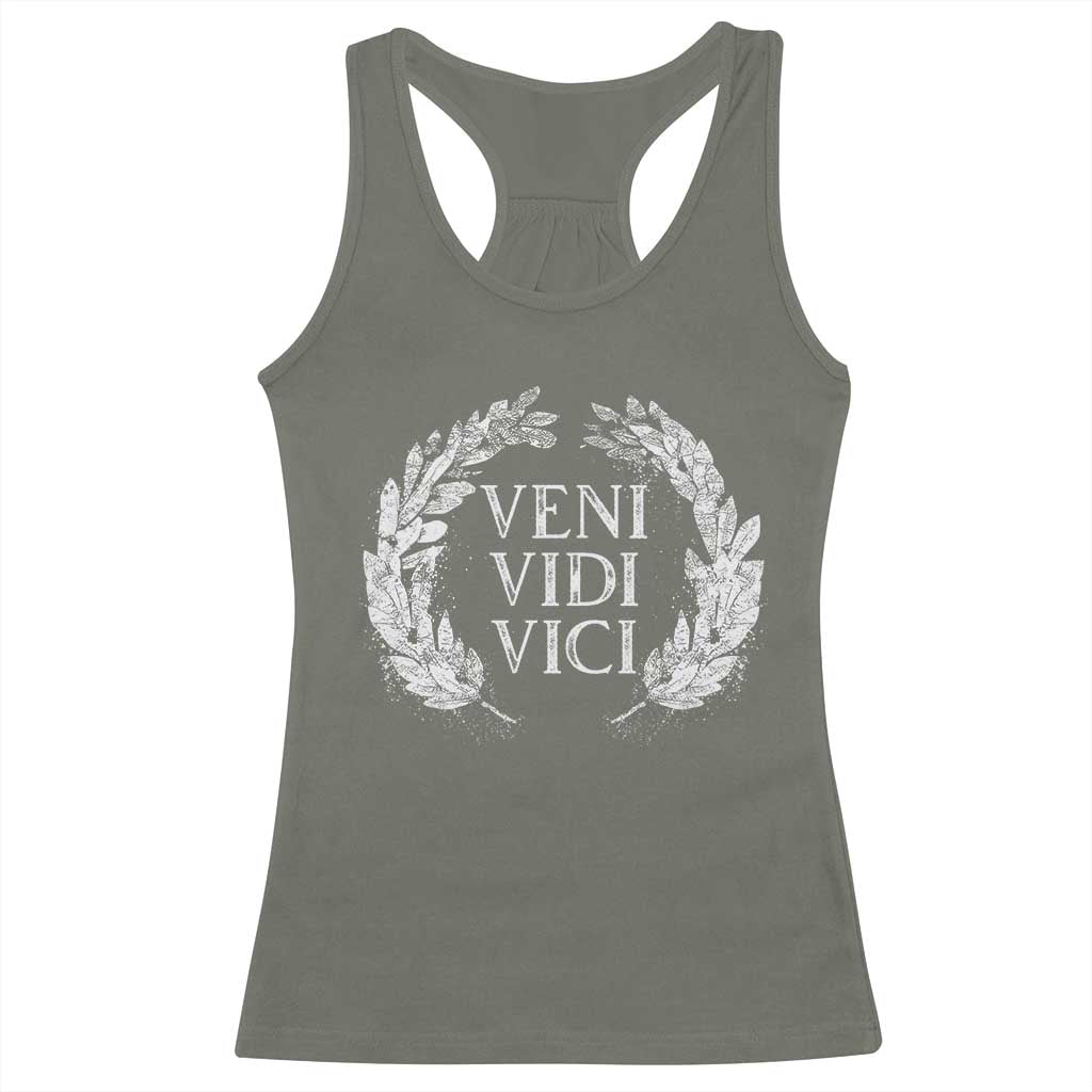 Julius Caesar Veni Vidi Vici Racerback Tank Top Latin Roman History TS09 Military Green Print Your Wear
