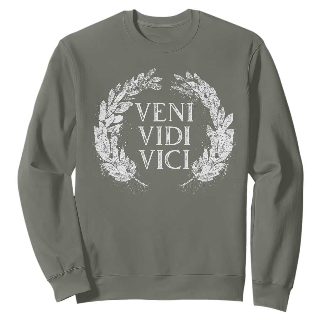 Julius Caesar Veni Vidi Vici Sweatshirt Latin Roman History TS09 Military Green Print Your Wear