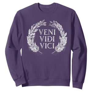 Julius Caesar Veni Vidi Vici Sweatshirt Latin Roman History TS09 Purple Print Your Wear