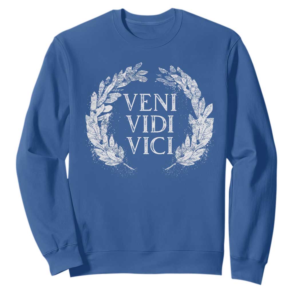 Julius Caesar Veni Vidi Vici Sweatshirt Latin Roman History TS09 Royal Blue Print Your Wear