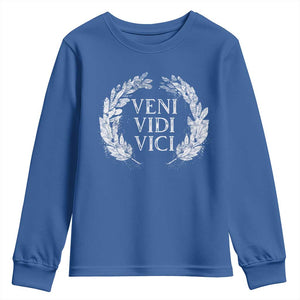 Julius Caesar Veni Vidi Vici Youth Sweatshirt Latin Roman History TS09 Royal Blue Print Your Wear