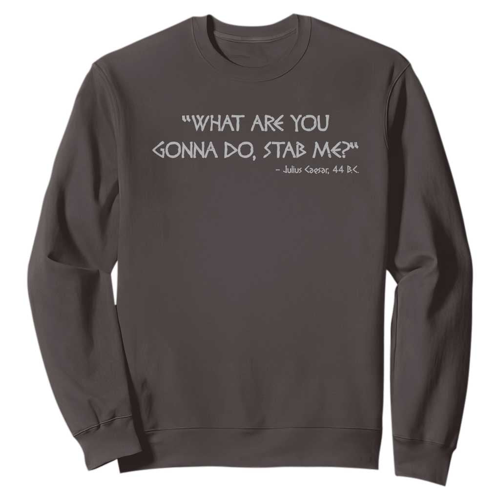 Julius Caesar Sweatshirt What Are You Gonna Do Stab Me Roman History TS09 Dark Chocolate Print Your Wear