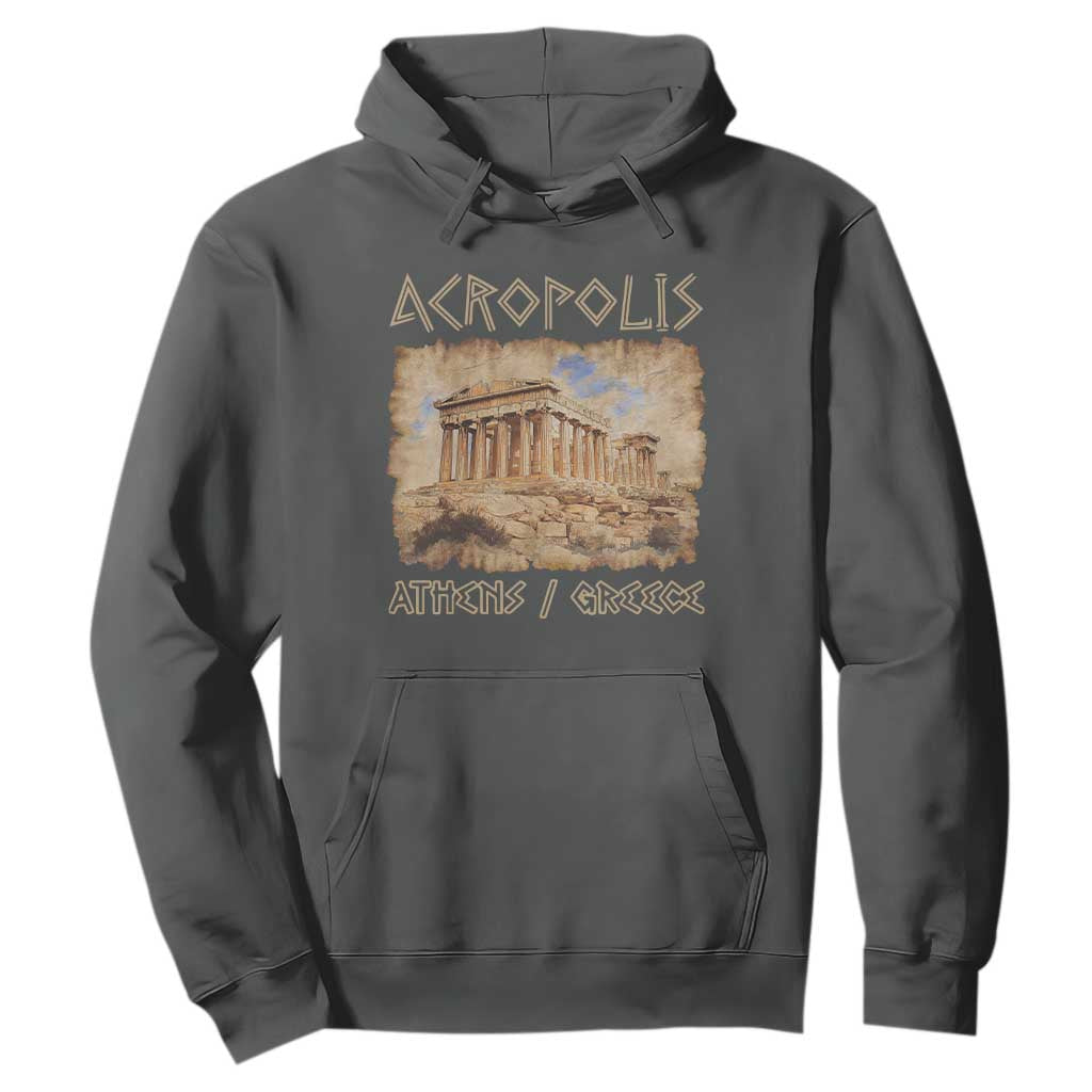 Acropolis Athens Greece Souvenir Greek Parthenon Hoodie TS09 Dark Heather Print Your Wear