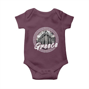 Greece Athens Parthenon Acropolis Baby Onesie TS09 Maroon Print Your Wear