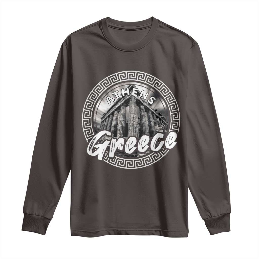 Greece Athens Parthenon Acropolis Long Sleeve Shirt TS09 Dark Chocolate Print Your Wear