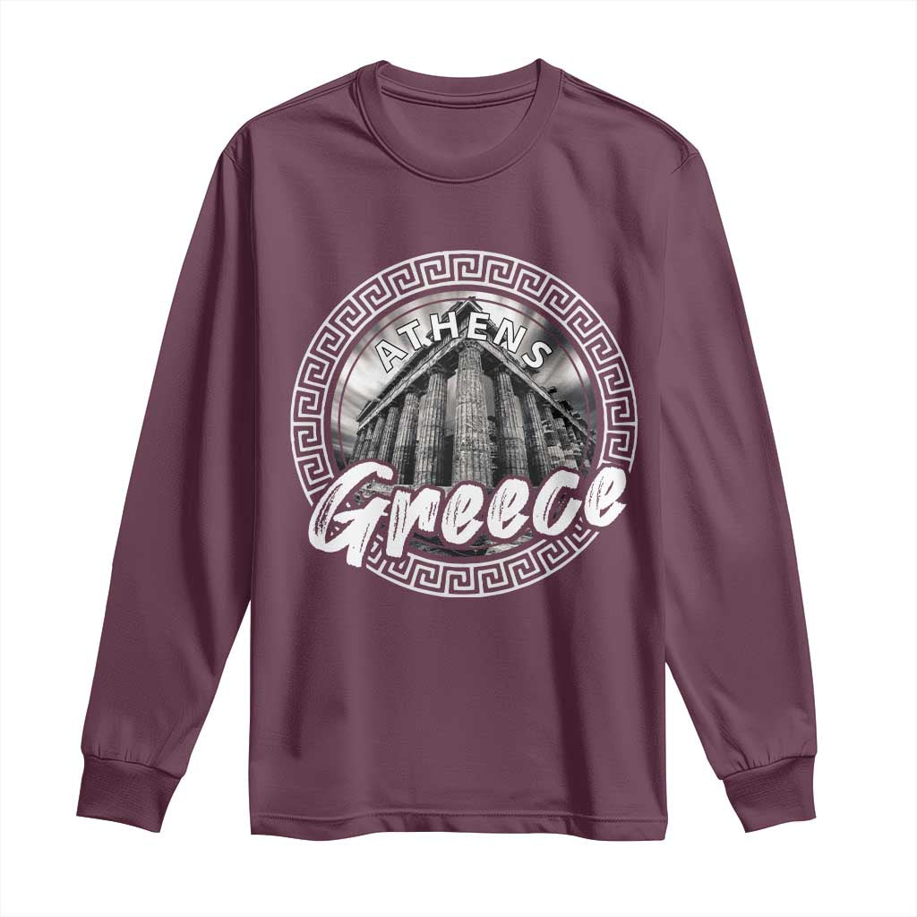 Greece Athens Parthenon Acropolis Long Sleeve Shirt TS09 Maroon Print Your Wear