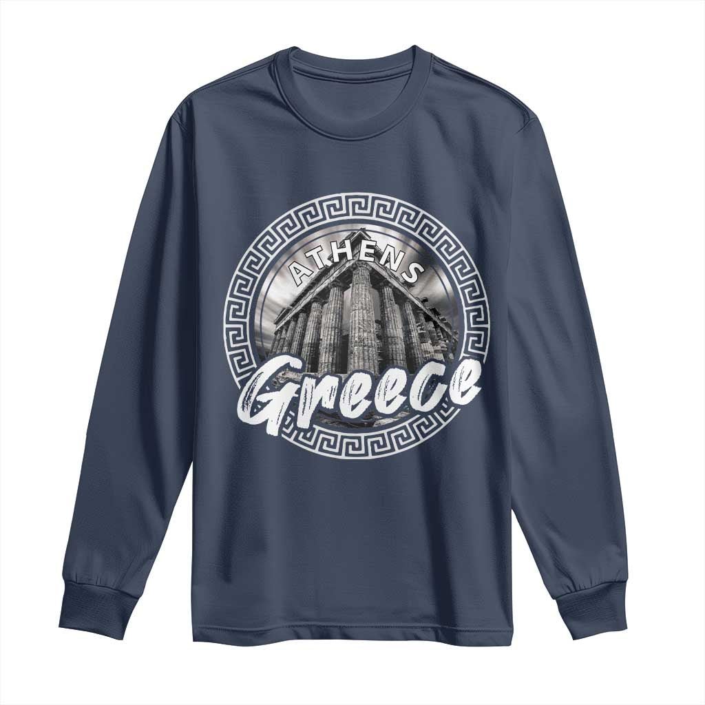 Greece Athens Parthenon Acropolis Long Sleeve Shirt TS09 Navy Print Your Wear