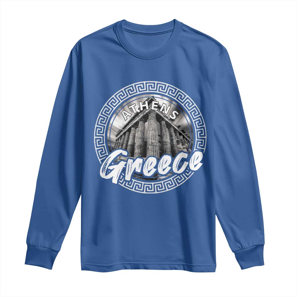 Greece Athens Parthenon Acropolis Long Sleeve Shirt TS09 Royal Blue Print Your Wear