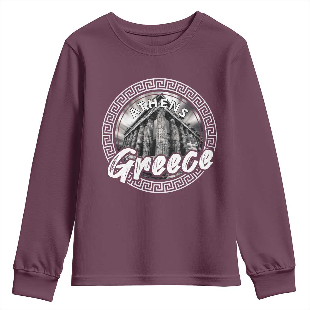 Greece Athens Parthenon Acropolis Youth Sweatshirt TS09 Maroon Print Your Wear