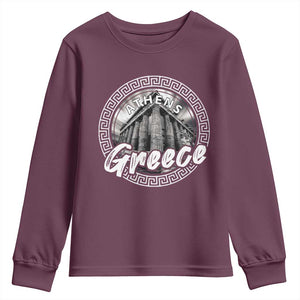 Greece Athens Parthenon Acropolis Youth Sweatshirt TS09 Maroon Print Your Wear