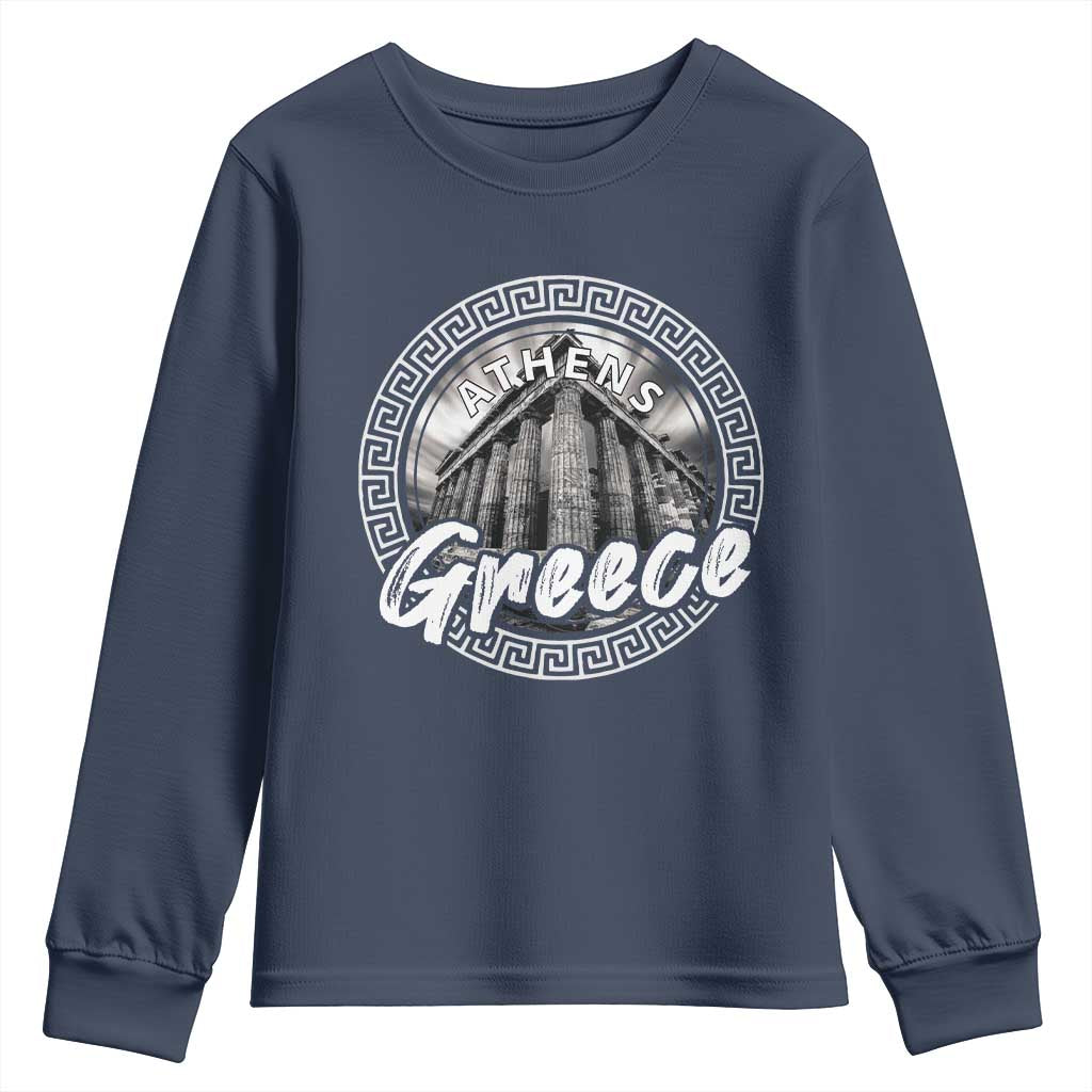 Greece Athens Parthenon Acropolis Youth Sweatshirt TS09 Navy Print Your Wear