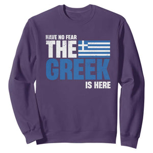 Proud Greece Sweatshirt Have No Fear The Greek Is Here TS09 Purple Print Your Wear