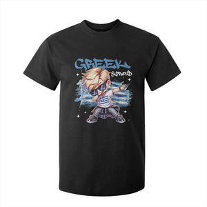 Funny Greek Boy T Shirt For Kid Greek And Proud Dabbing TS09 Black Print Your Wear