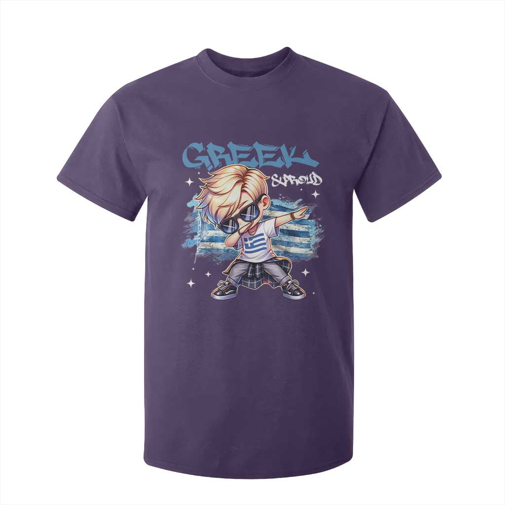 Funny Greek Boy T Shirt For Kid Greek And Proud Dabbing TS09 Purple Print Your Wear
