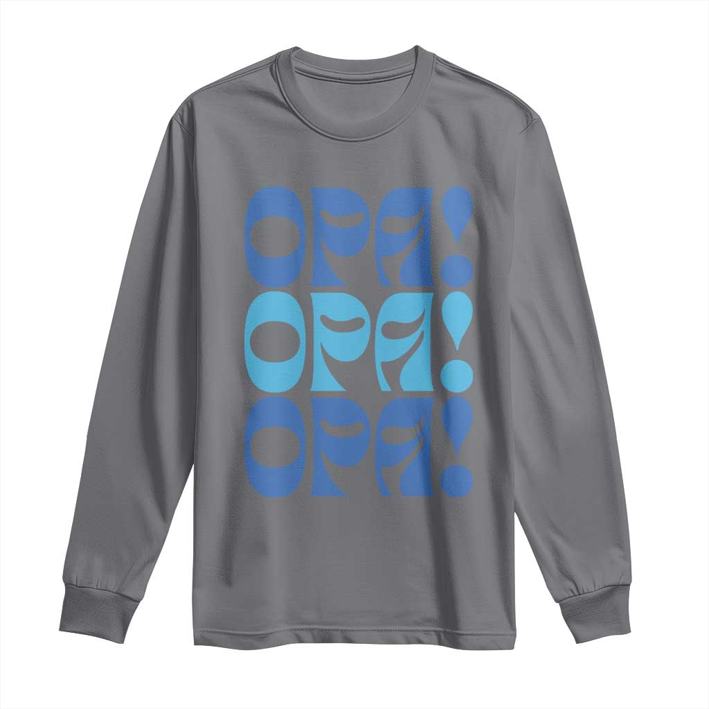 Greek Oops Opa Long Sleeve Shirt TS09 Charcoal Print Your Wear