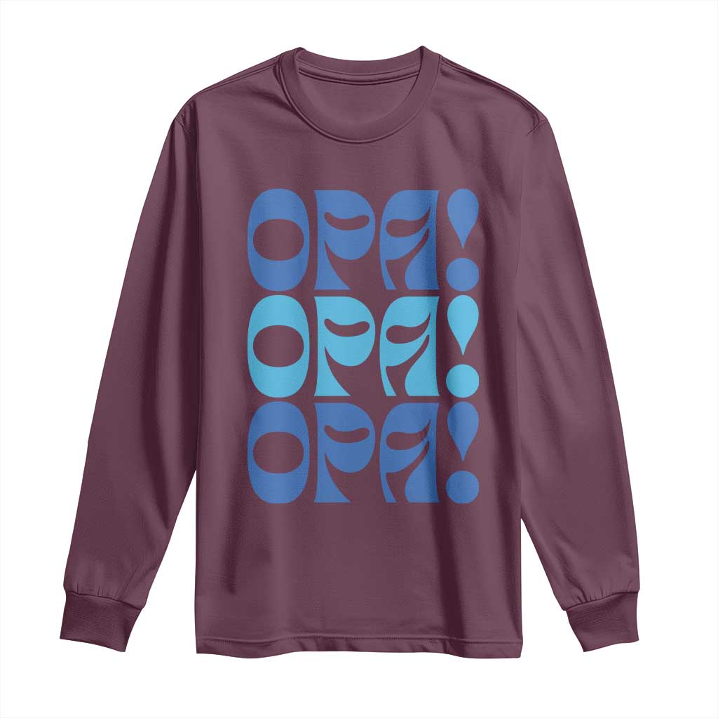 Greek Oops Opa Long Sleeve Shirt TS09 Maroon Print Your Wear