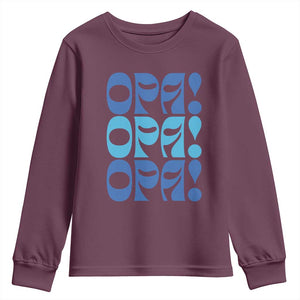 Greek Oops Opa Youth Sweatshirt TS09 Maroon Print Your Wear