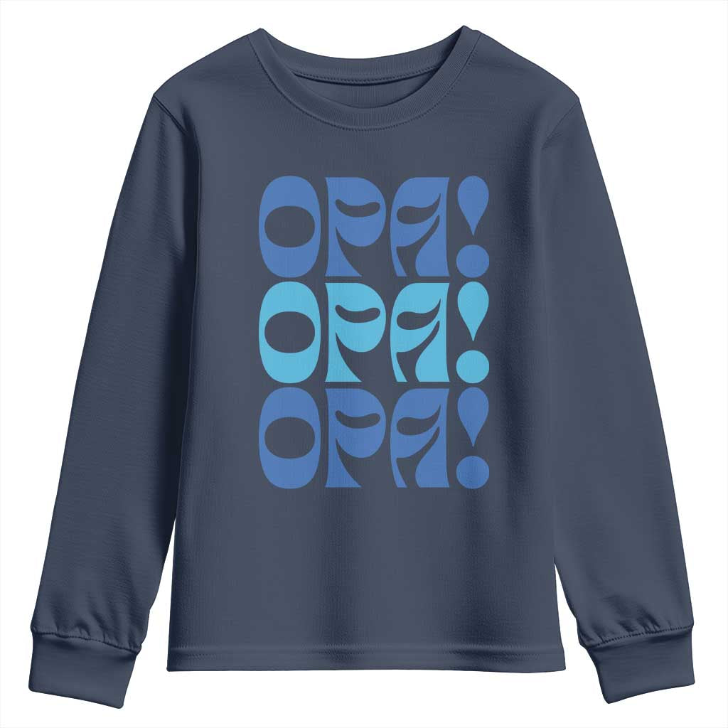 Greek Oops Opa Youth Sweatshirt TS09 Navy Print Your Wear
