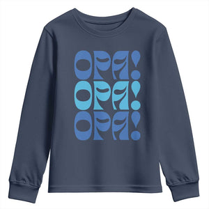Greek Oops Opa Youth Sweatshirt TS09 Navy Print Your Wear