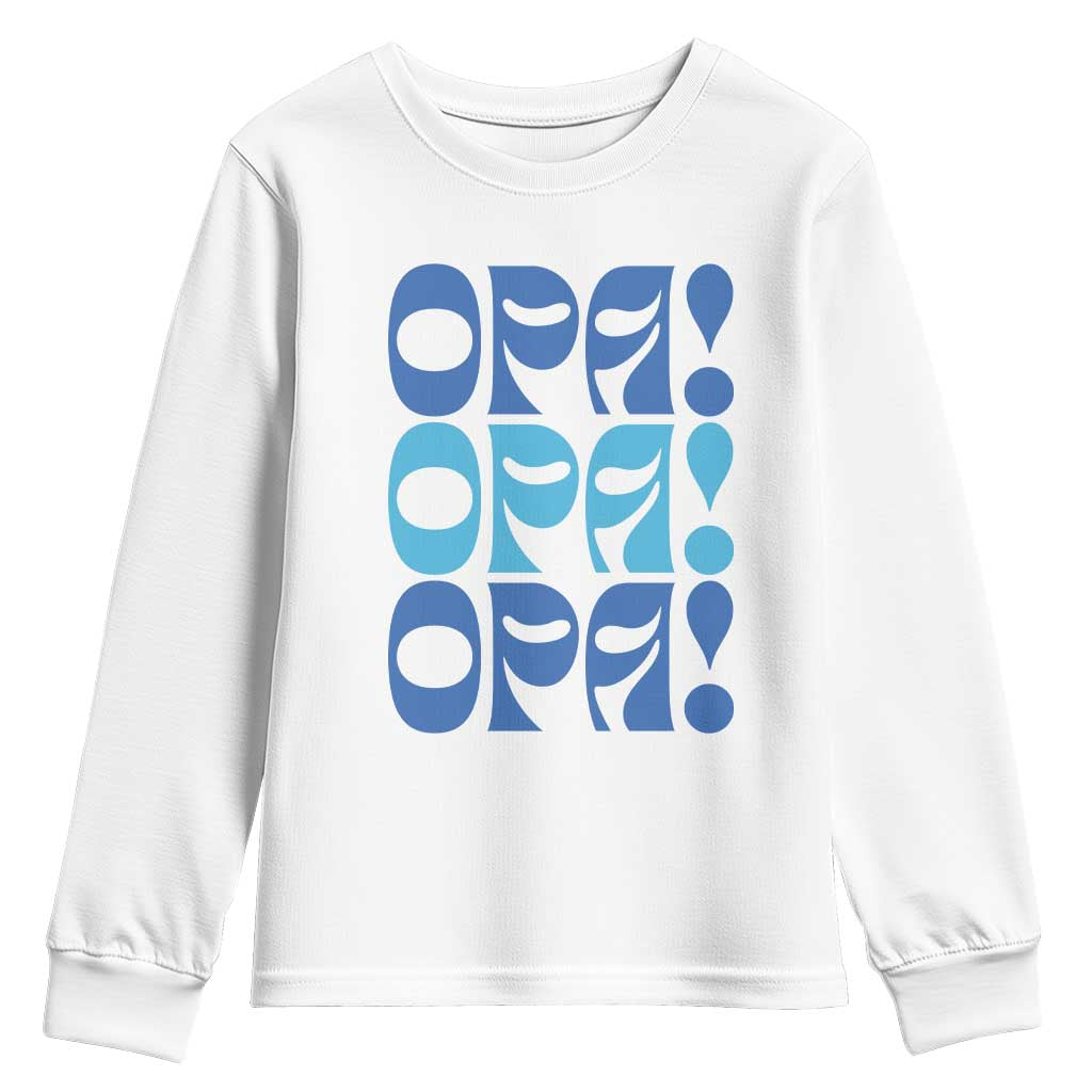 Greek Oops Opa Youth Sweatshirt TS09 White Print Your Wear
