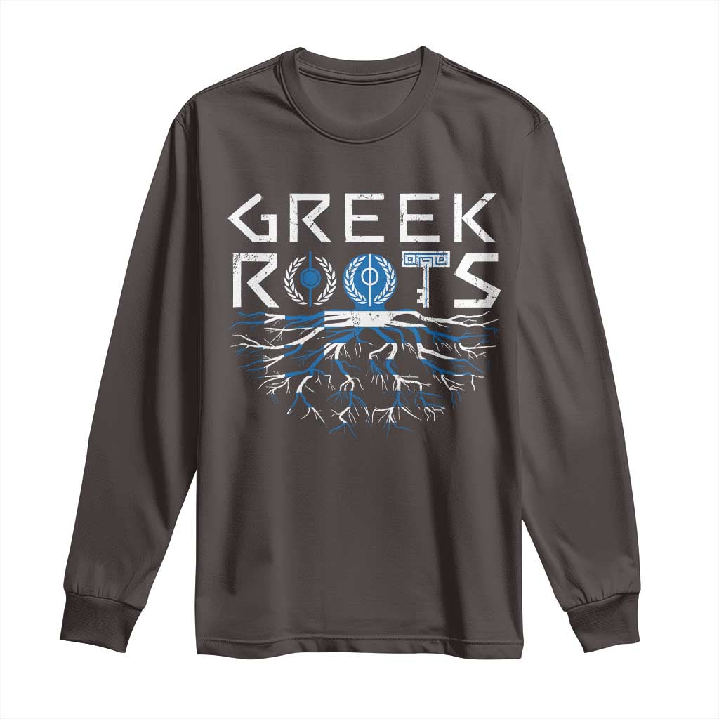 Greek Roots Pride Long Sleeve Shirt TS09 Dark Chocolate Print Your Wear