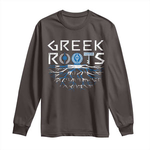 Greek Roots Pride Long Sleeve Shirt TS09 Dark Chocolate Print Your Wear