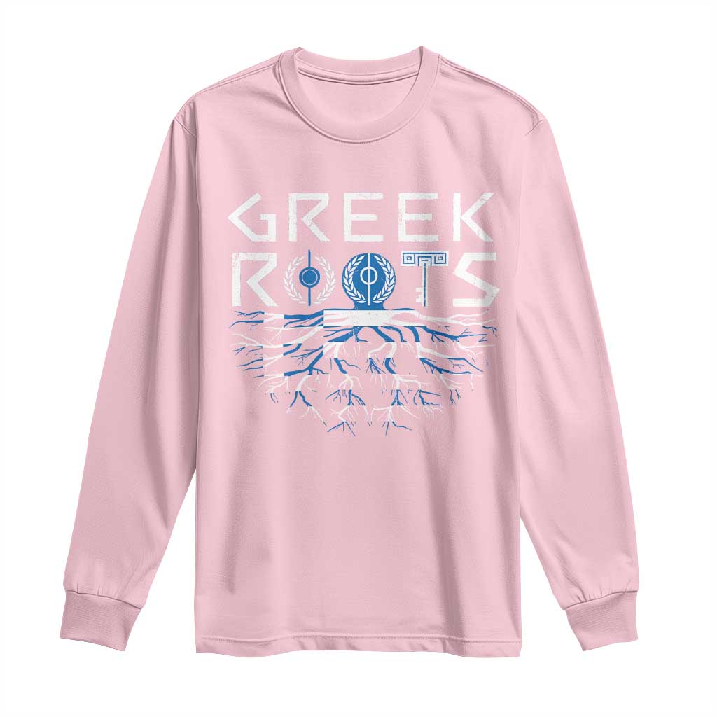 Greek Roots Pride Long Sleeve Shirt TS09 Light Pink Print Your Wear