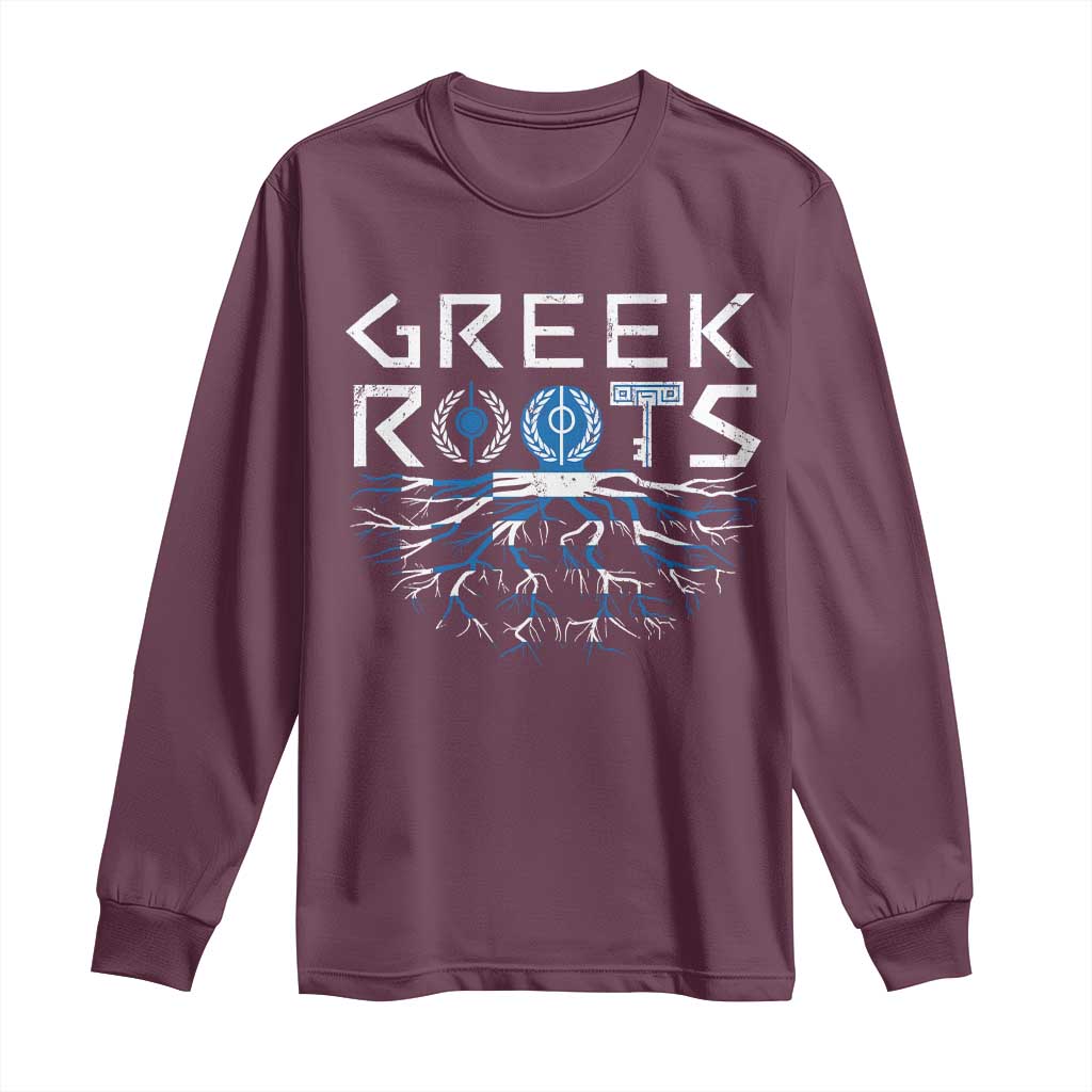 Greek Roots Pride Long Sleeve Shirt TS09 Maroon Print Your Wear