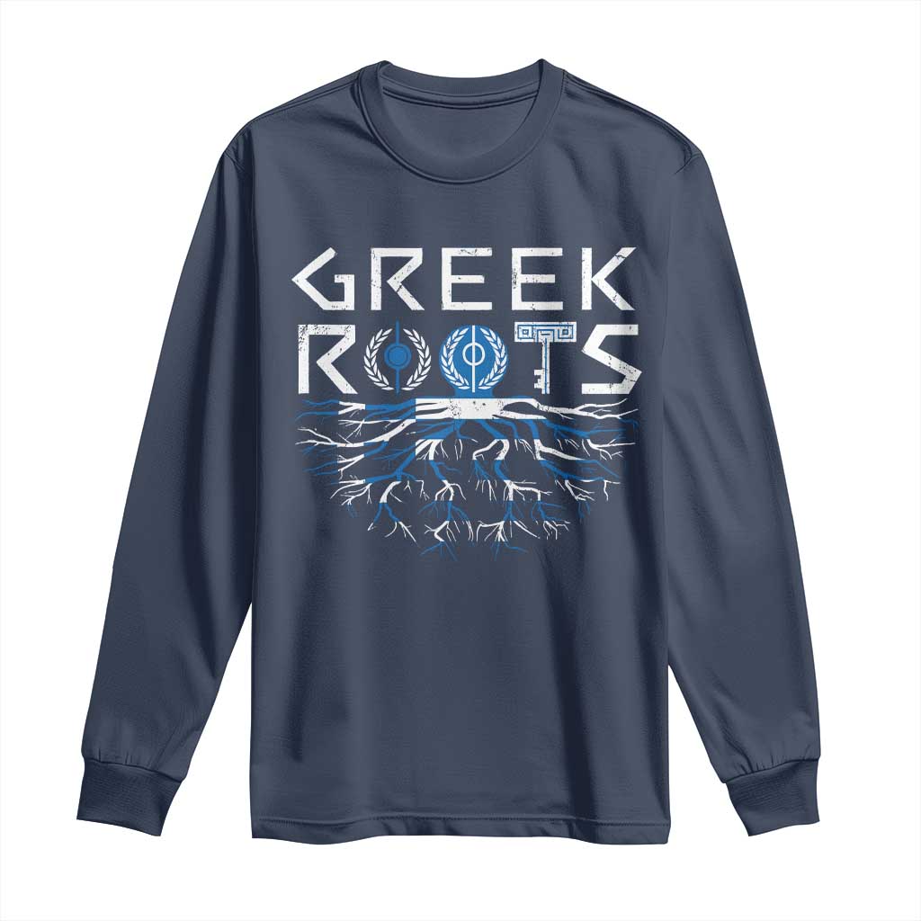 Greek Roots Pride Long Sleeve Shirt TS09 Navy Print Your Wear