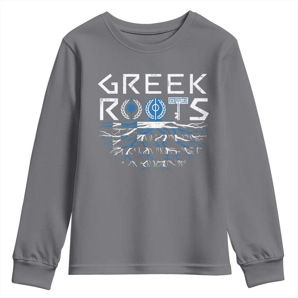 Greek Roots Pride Youth Sweatshirt TS09 Charcoal Print Your Wear