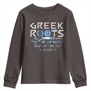 Greek Roots Pride Youth Sweatshirt TS09 Dark Chocolate Print Your Wear