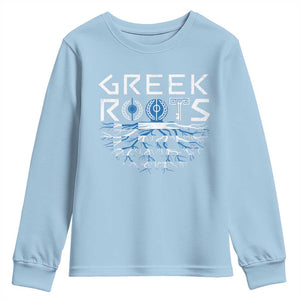 Greek Roots Pride Youth Sweatshirt TS09 Light Blue Print Your Wear