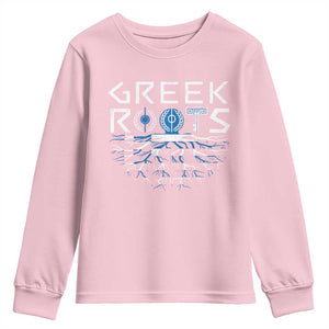 Greek Roots Pride Youth Sweatshirt TS09 Light Pink Print Your Wear