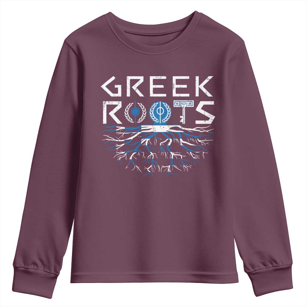 Greek Roots Pride Youth Sweatshirt TS09 Maroon Print Your Wear