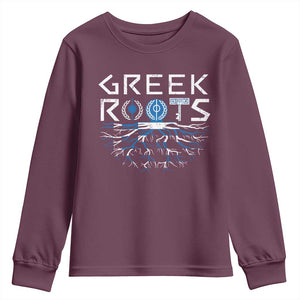 Greek Roots Pride Youth Sweatshirt TS09 Maroon Print Your Wear