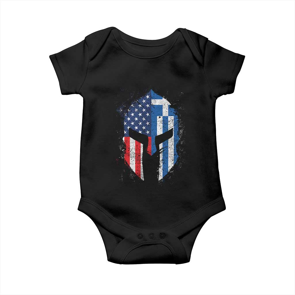 Greek American Pride Baby Onesie Greece Spartan Helmet TS09 Black Print Your Wear